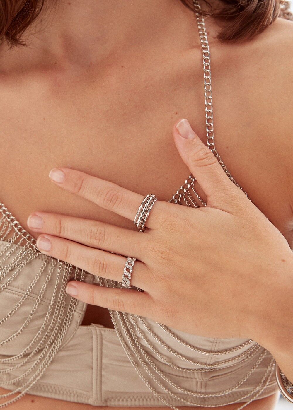 ZELDA BRAIDED RING IN SILVER