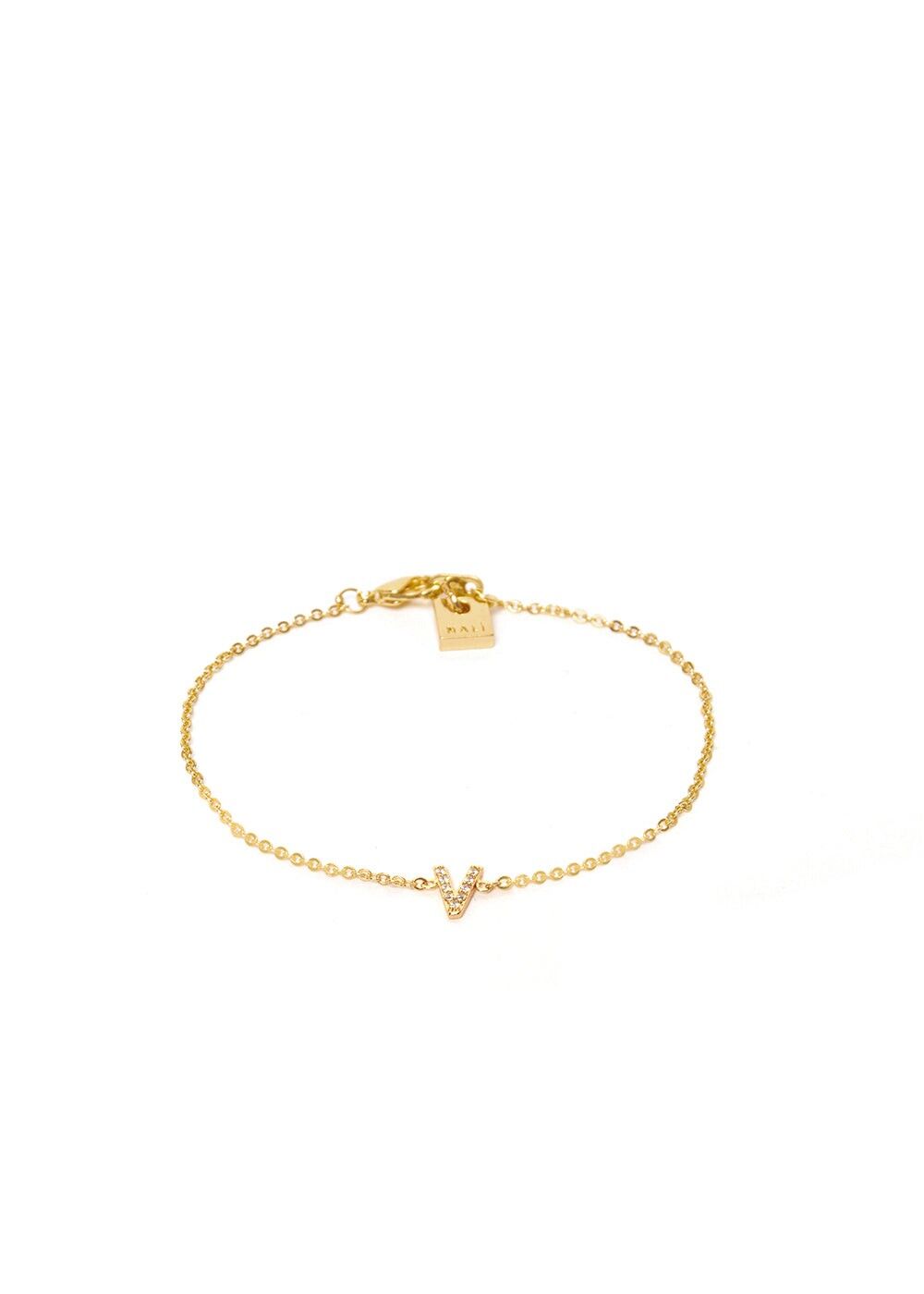 PULSERA DE CRISTAL LETRA V