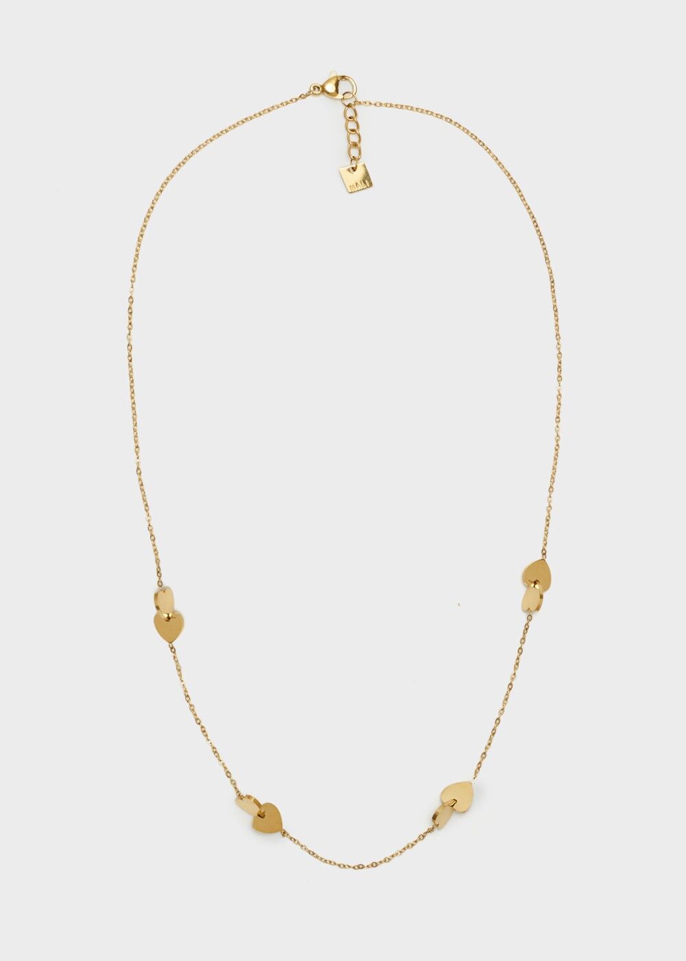 COLLAR FINO DE ORO CON CORAZONES