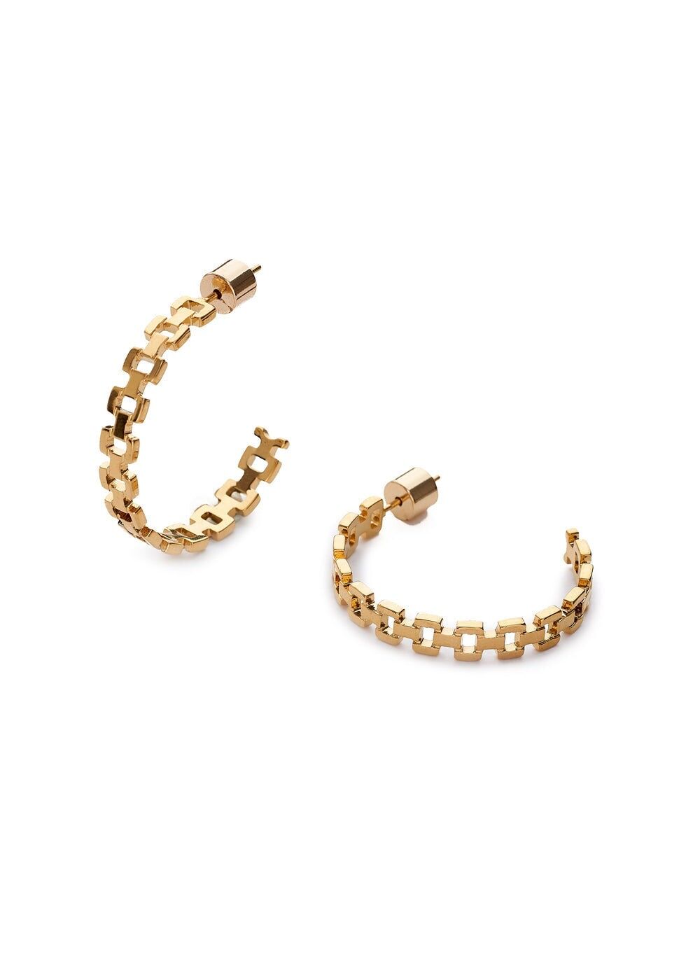 LARGE HOOP EARRINGS STAIN. STEEL. 18K GOLD PLATED