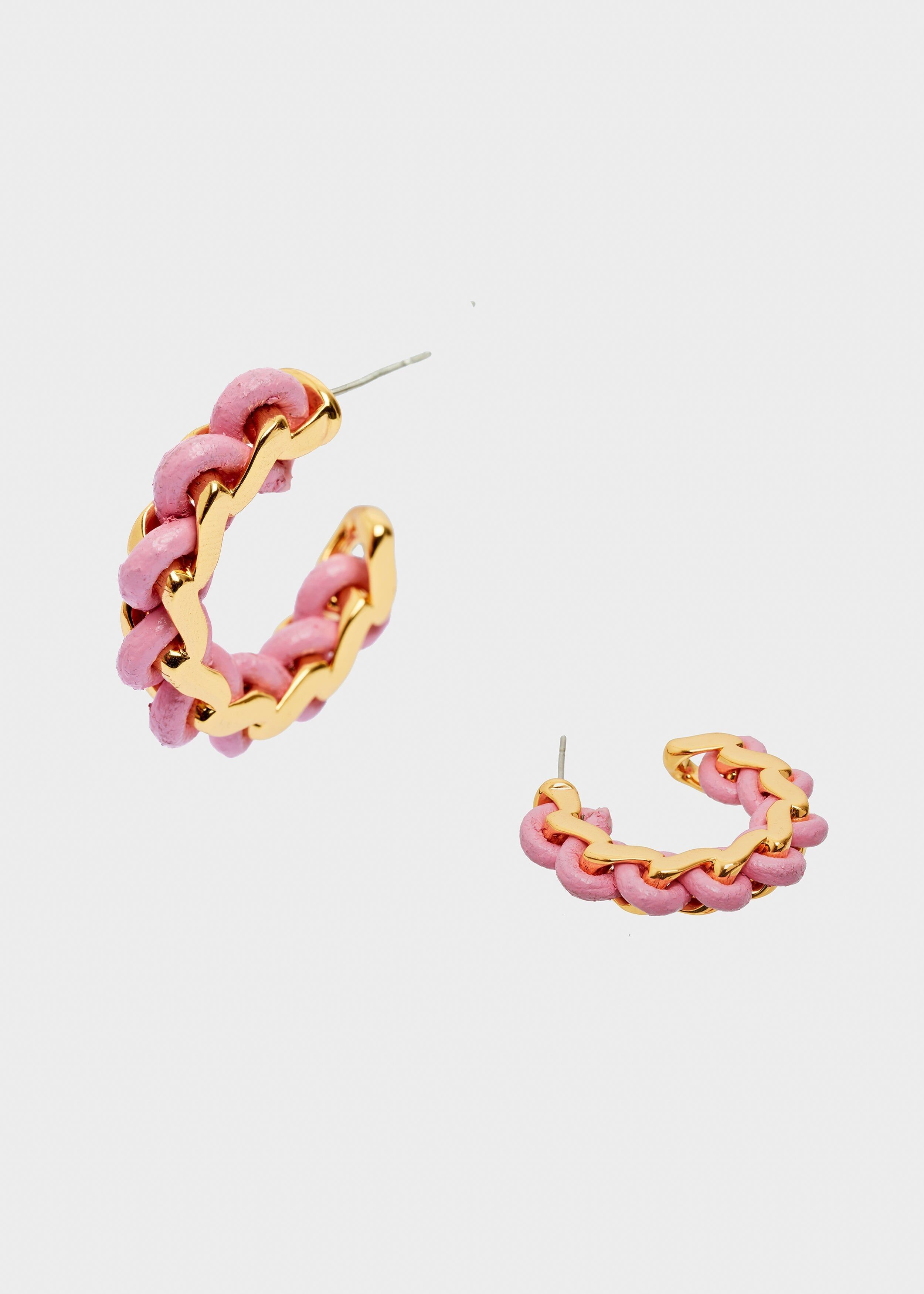 AREA HOOP EARRINGS GOLD AND PINK