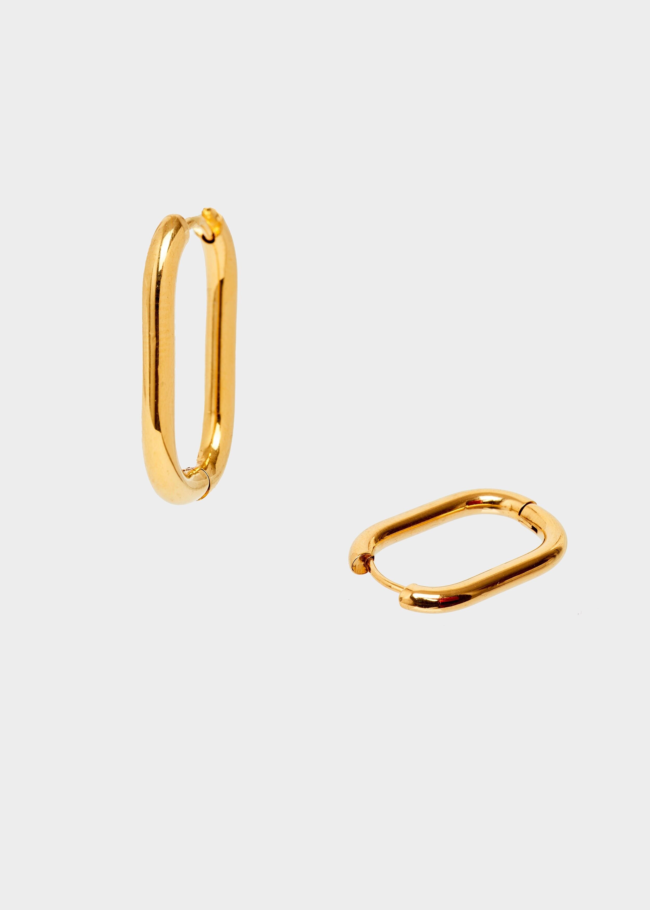 STAIN. STEEL TELLY BIG OVAL HOOPS IN GOLD
