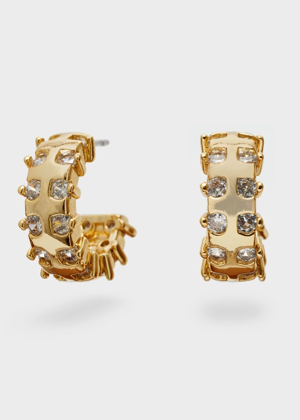 SMALL GOLD HOOP EARRINGS WITH CRYSTALS