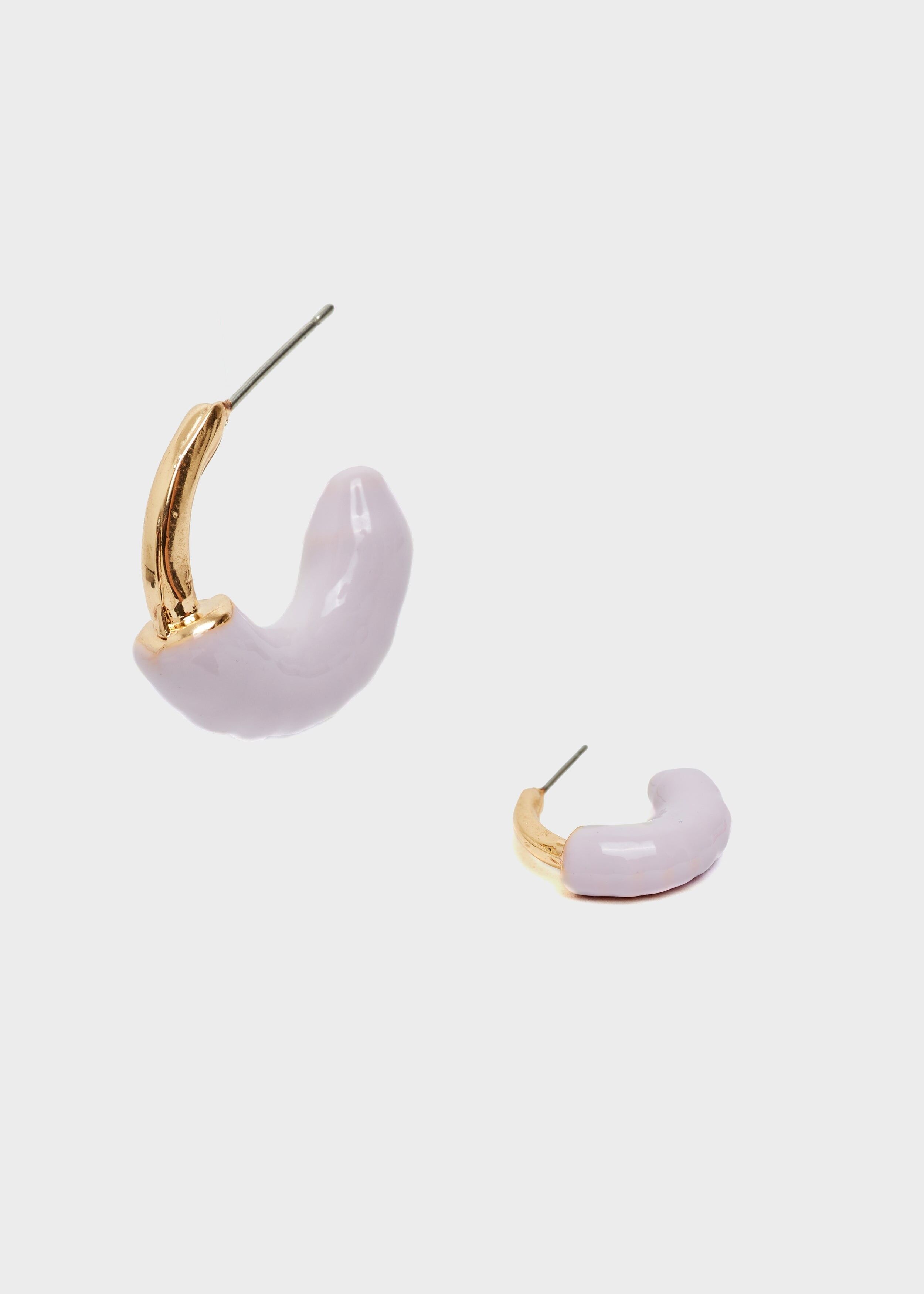 SHERI HOOP EARRINGS ENAMEL LILAC
