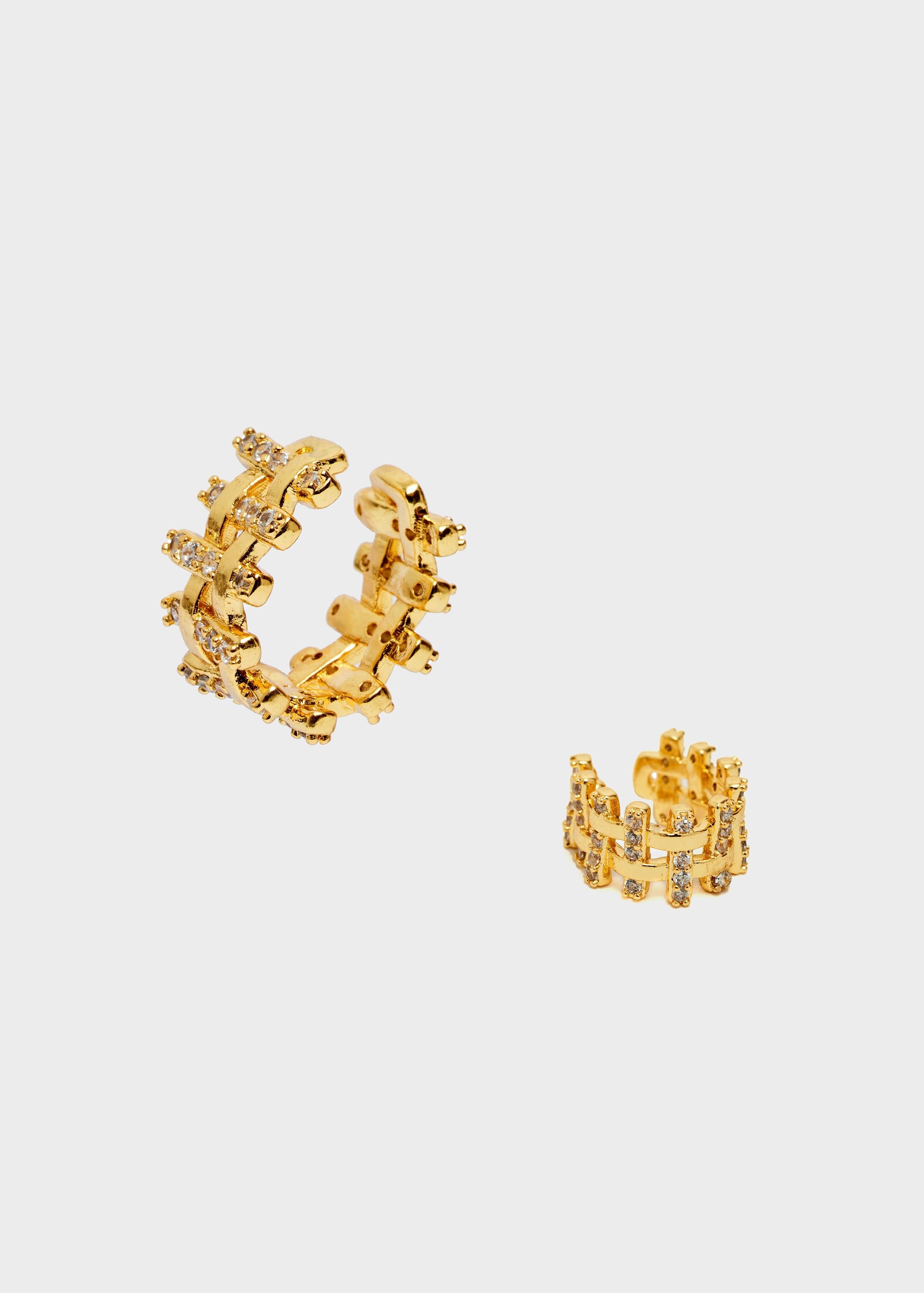 EARCUFF EARRINGS IN GOLD W/ ZIRCONS