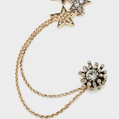 BROCHE C/ CADENA Y ESTRELLAS DE CRISTAL