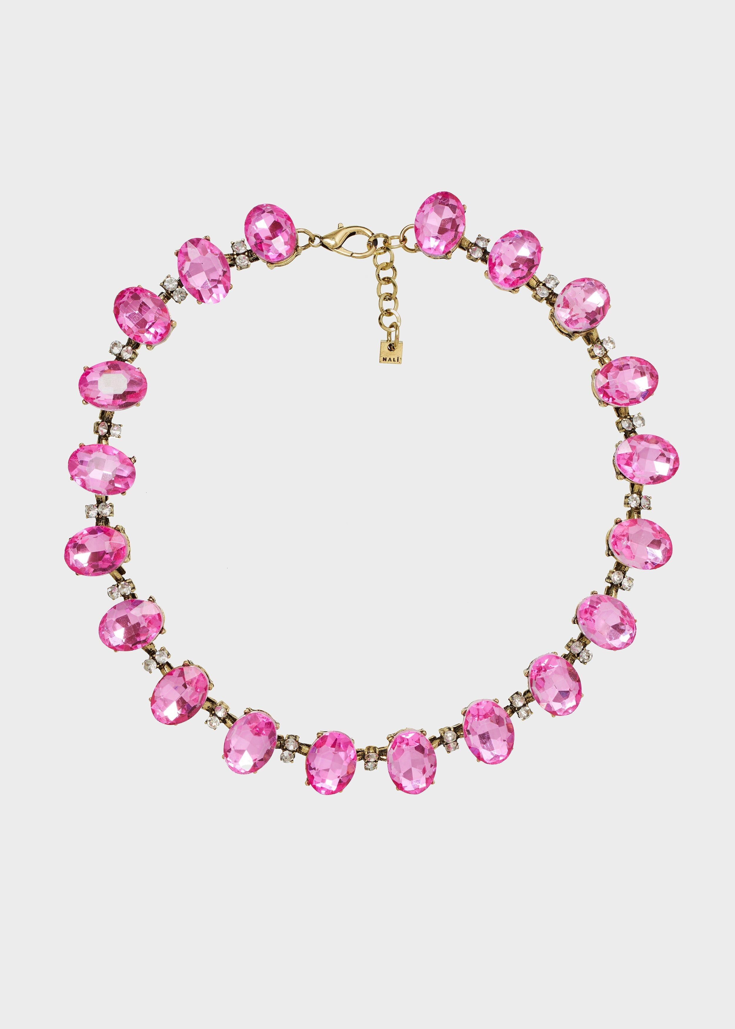 SONIA NECKLACE WITH FUSHIA STONES