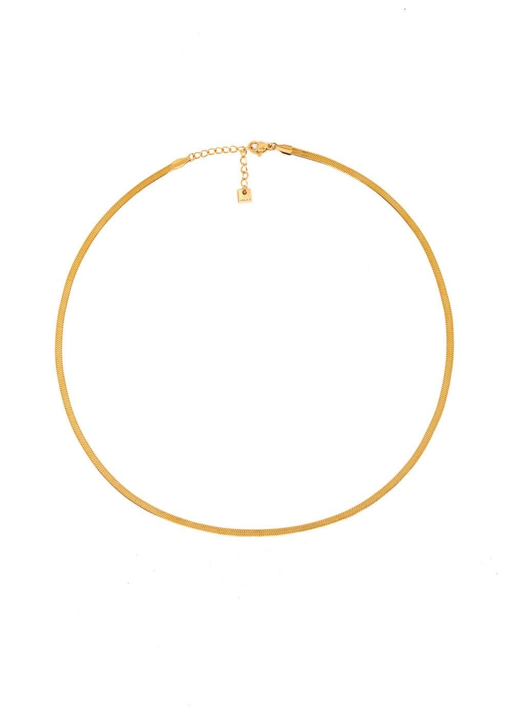 VENUS GOLD FLAT NECKLACE IN STAINLESS STEEL