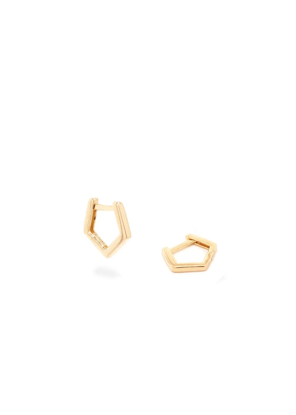 14KT GOLD PLATED TRAPEZOID EARRINGS IN SILVER 925