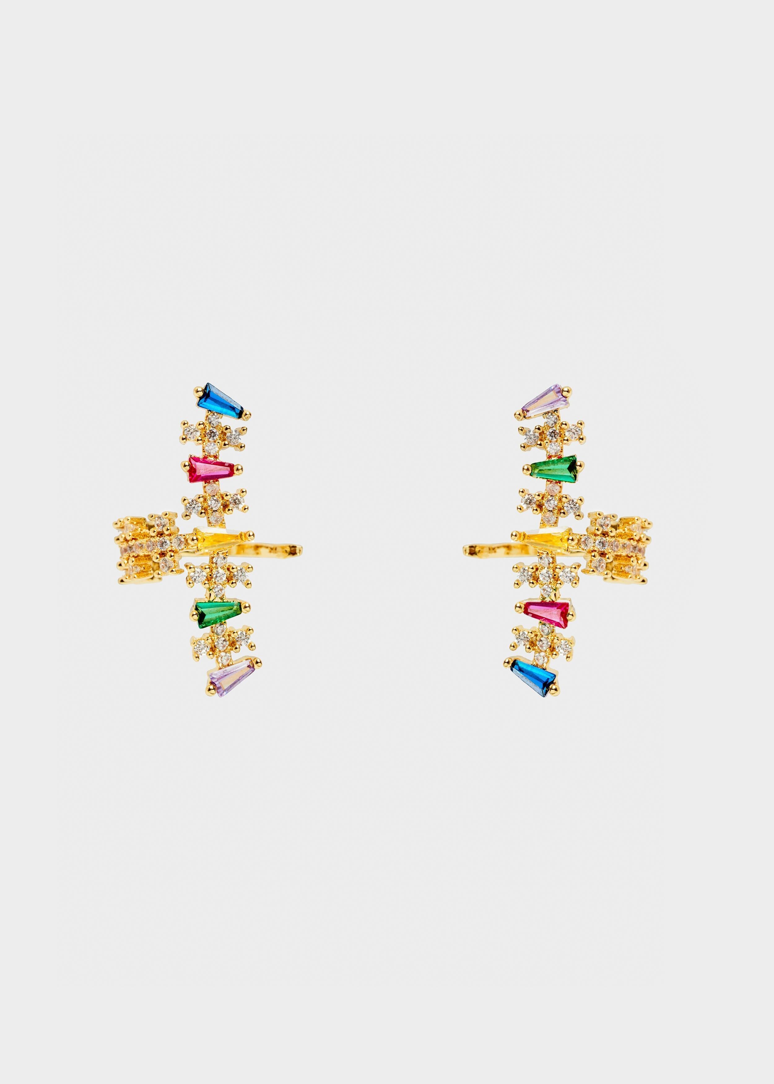 14K GOLD PLATED EARCUFF SET WITH ZIRCONS