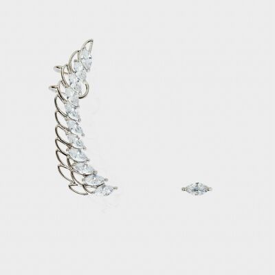 TESS EARCUFF SET IN SILVER W/ ZIRCONS