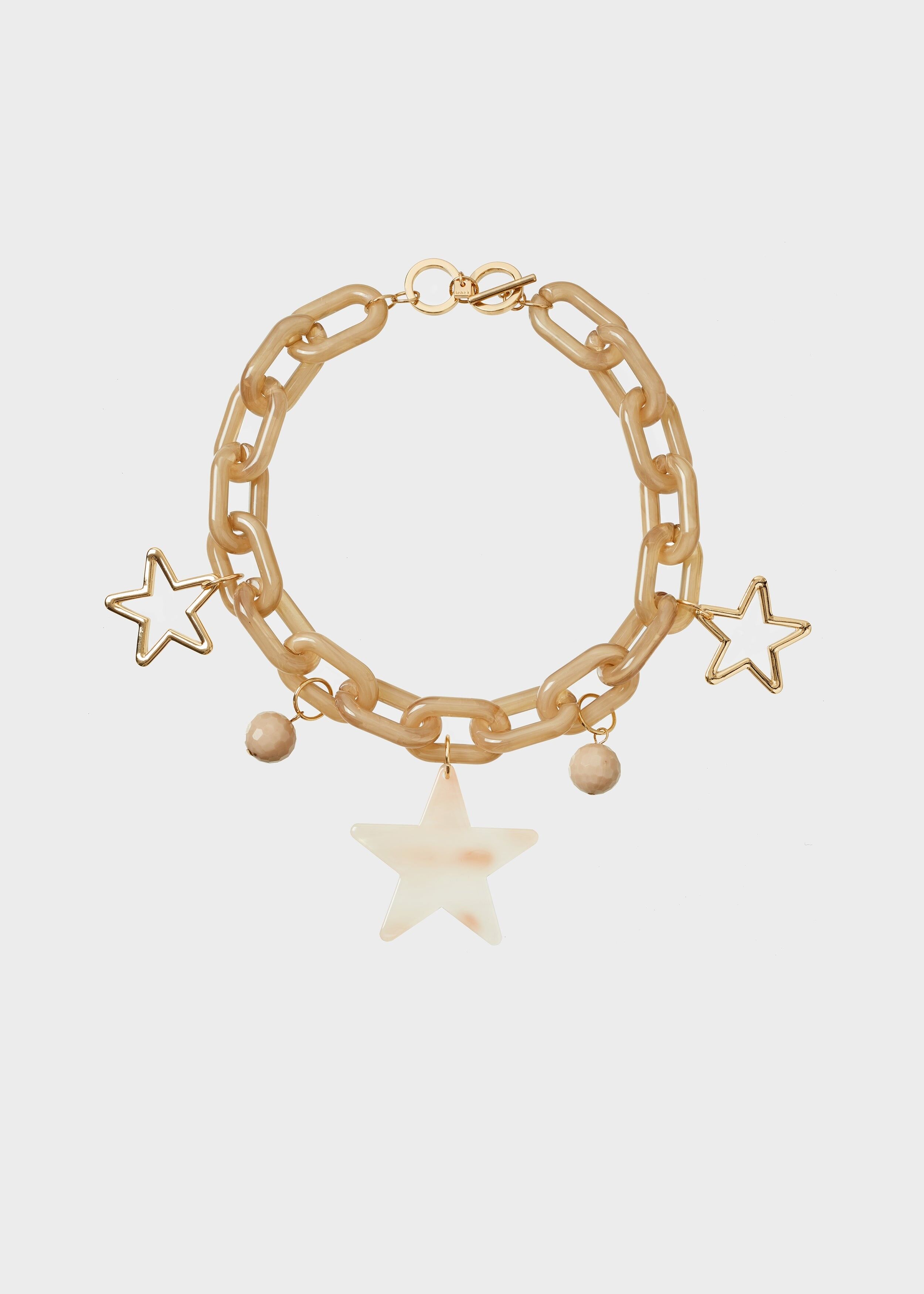 ADA NECKLACE RESIN PENDANT BEIGE STAR