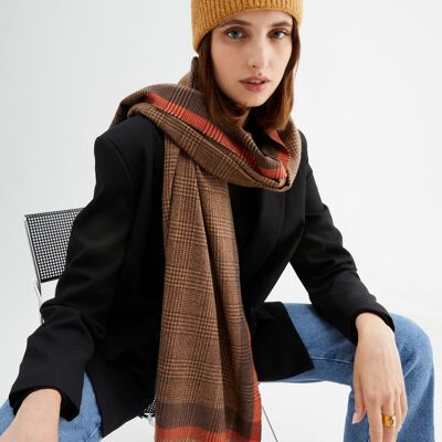STEFY LIGHT SCARF IN CHECK + COLORS