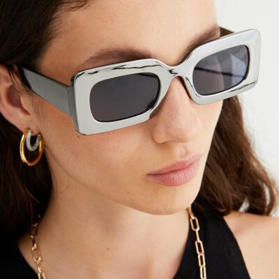 GAFAS DE SOL RECTANGURAL BRILLANTES + COLORES
