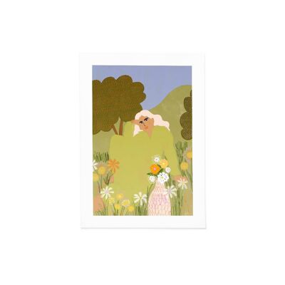 Sitting in the Park - Art Print (size A4)