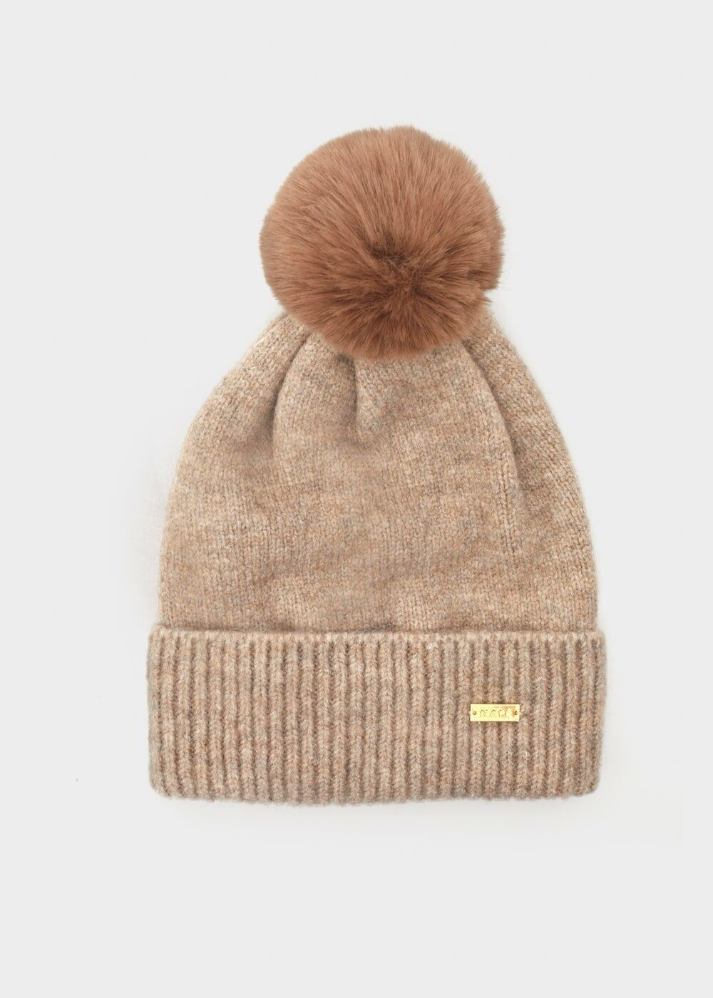 HUT SONIA MIT TAUPE-PONPON