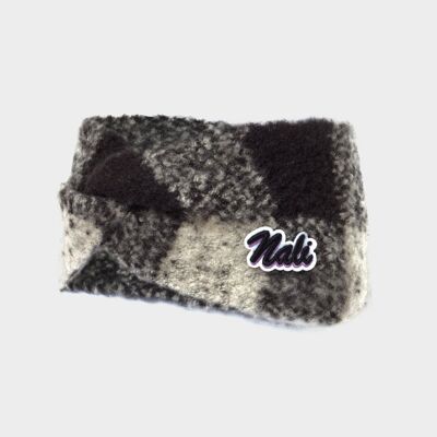 VITTO KNITTED HEADBAND BLACK CHECK PATTERN