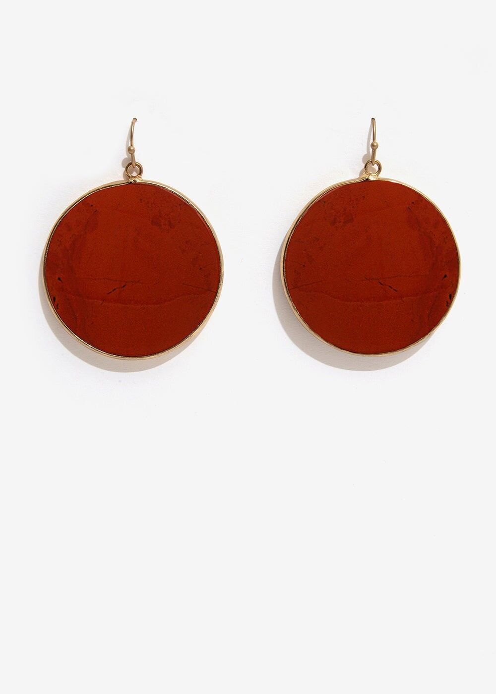 EARRINGS WITH TERRACOTTA NATURAL STONE PENDANT