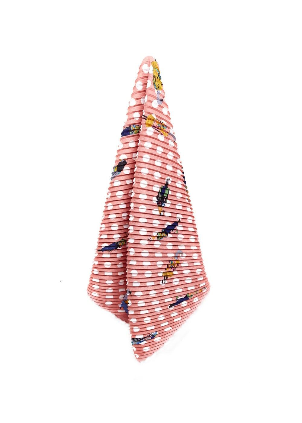 STEFY PLISSIERTER SCHAL MIT ROSA PUNKTEN