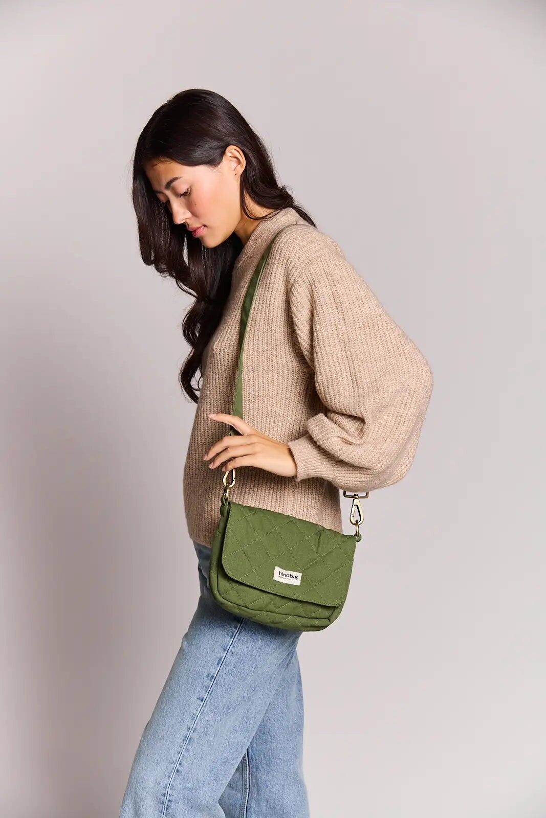 Borsa trapuntata Margault in oliva