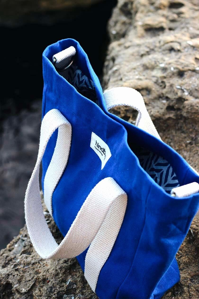 Borsa tote Mini Louise blu elettrico