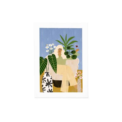 Wine and Plants - Art Print (size A4)