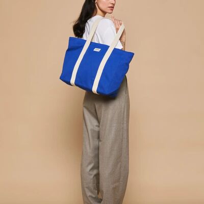 Bolso tote Cesar en azul eléctrico
