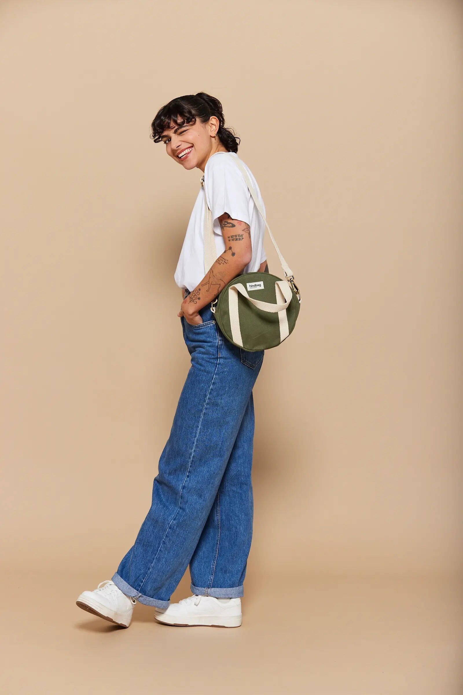 Borsa rotonda Louis Olive