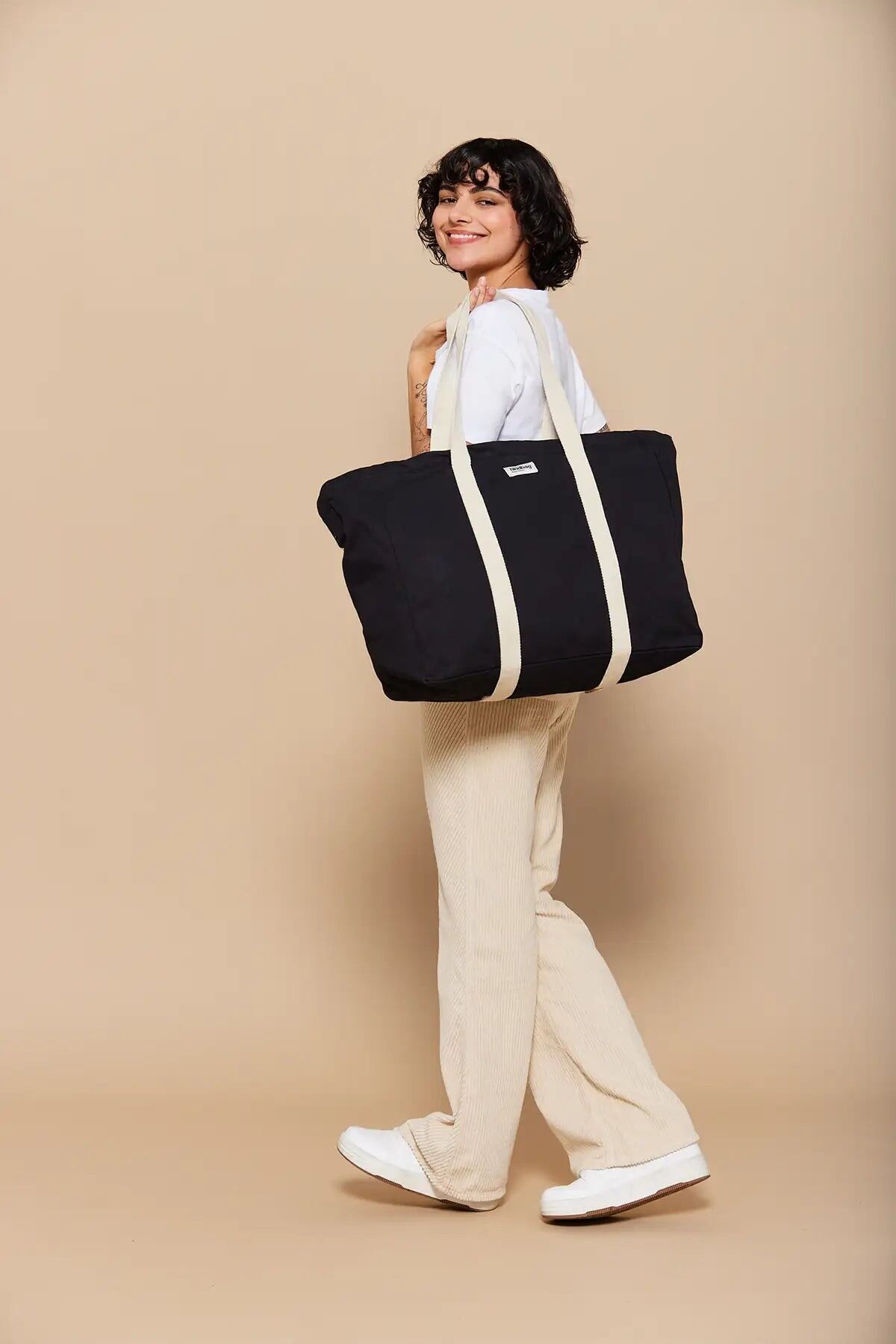 Borsa da weekend in jeans neri