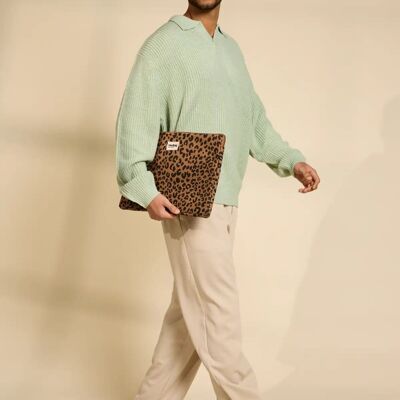 Ava Cinnamon Leopard Laptop Sleeve