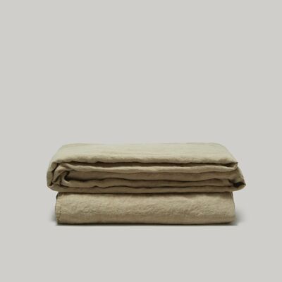 Drap plat en lin lavé français