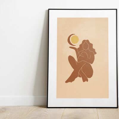 Sun Moon Woman - Art Print (taille A3)