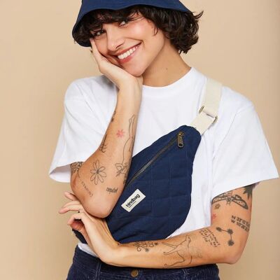 Marsupio Olivia trapuntato blu navy