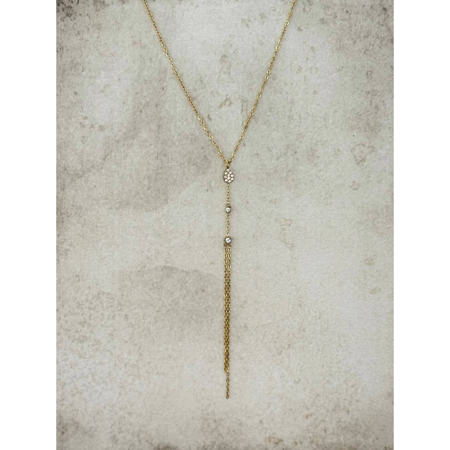 Fineline Minimal Dünne Halskette mit Zirkoniasteinen