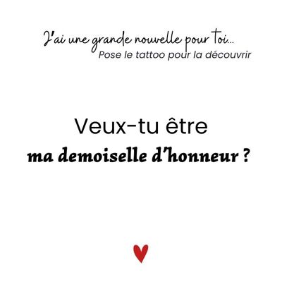 Anuncio de tatuaje temporal: ¿Serás mi dama de honor?