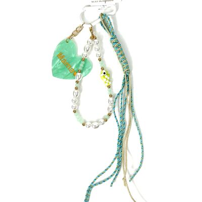 Ciondoli per borse GRIGRI ultra carini, portachiavi, braccialetti con perle e cuori, mamma