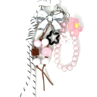 PORTACHIAVI CON CIONDOLO PER BORSA ULTRA CARINO CON PAPILLON