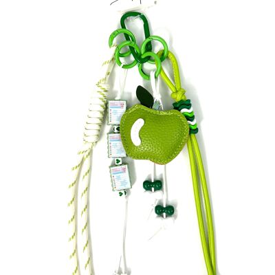 PORTACHIAVI CON CIONDOLO PER BORSA GRANNY SMITH GRIGRI ULTRA CARINO