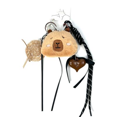 PORTE CLE SAC GRIGRI ULTRA MIGNON CAPIBARA ET CHAPEAUX