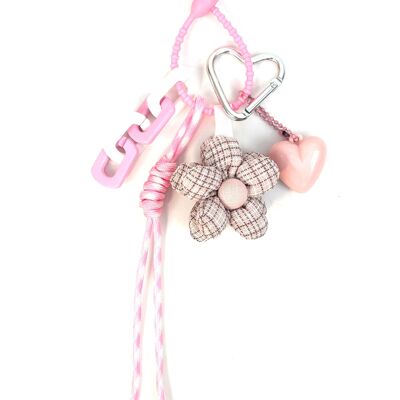PORTE CLE SAC GRIGRI ULTRA MIGNON FLEUR EN TOILE