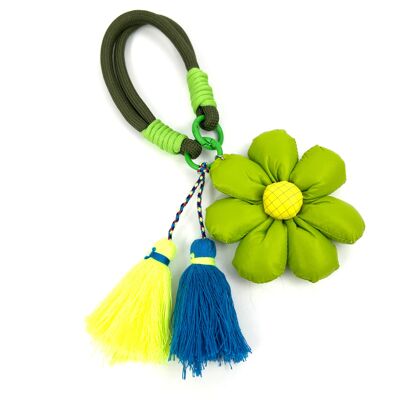 PORTE CLE SAC GRIGRI ULTRA MIGNON COUSSIN FLORAL ET POMPONS