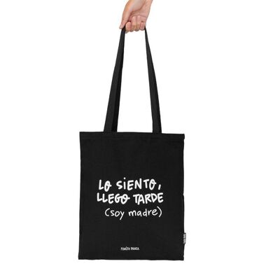 Canvas Bag Sorry I'm Late I'm a Mom