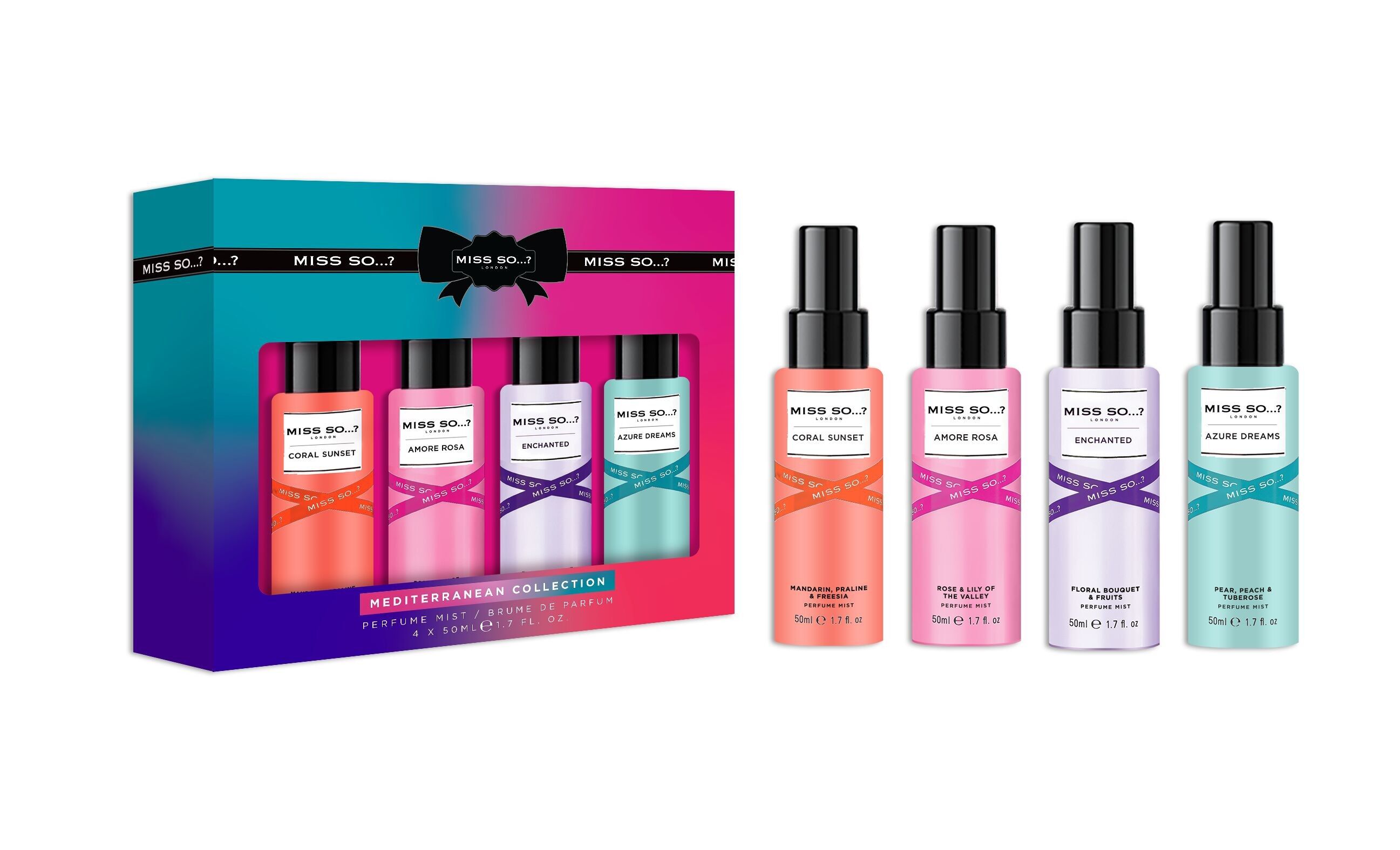 SET DI PROFUMI PER IL CORPO 4 X 50ML - MISS SO...? MEDITERRANEO