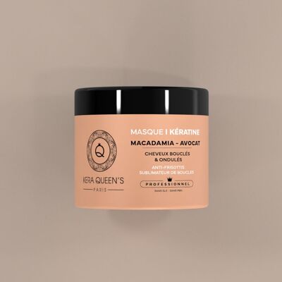 MASQUE CAPILLAIRE "KERATINE & MACADAMIA AVOCAT" SANS SULFATE & SANS PARABEN - FORMULE 100% VEGAN - 500 ML - KERA QUEEN'S