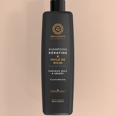 "KERATIN & CASTOR" SHAMPOO SULFATE & PARABEN FREE - 500 ML - KERA QUEEN'S
