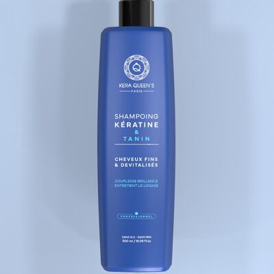 "KERATIN & TANNIN" SHAMPOO SULFATE & PARABEN FREE - 500 ML - KERA QUEEN'S