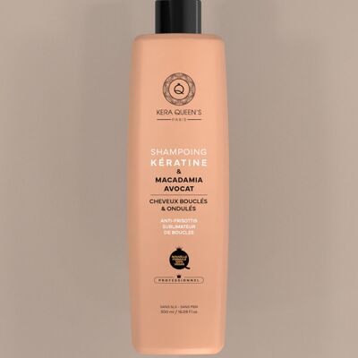 SHAMPOING "KERATINE & MACADAMIA AVOCAT" SANS SULFATE & SANS PARABEN - FORMULE 100% VEGAN - 500 ML - KERA QUEEN'S