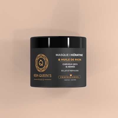 MASCHERA PER CAPELLI "CHERATINA E RICINO" SENZA SOLFATI E PARABENI - 500 ML - KERA QUEEN'S