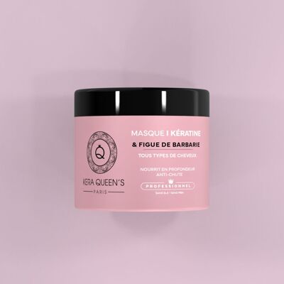 MASCHERA PER CAPELLI "CHERATINA E FICO D'INDIA" SENZA SOLFATI E PARABENI - 500 ML - KERA QUEEN'S