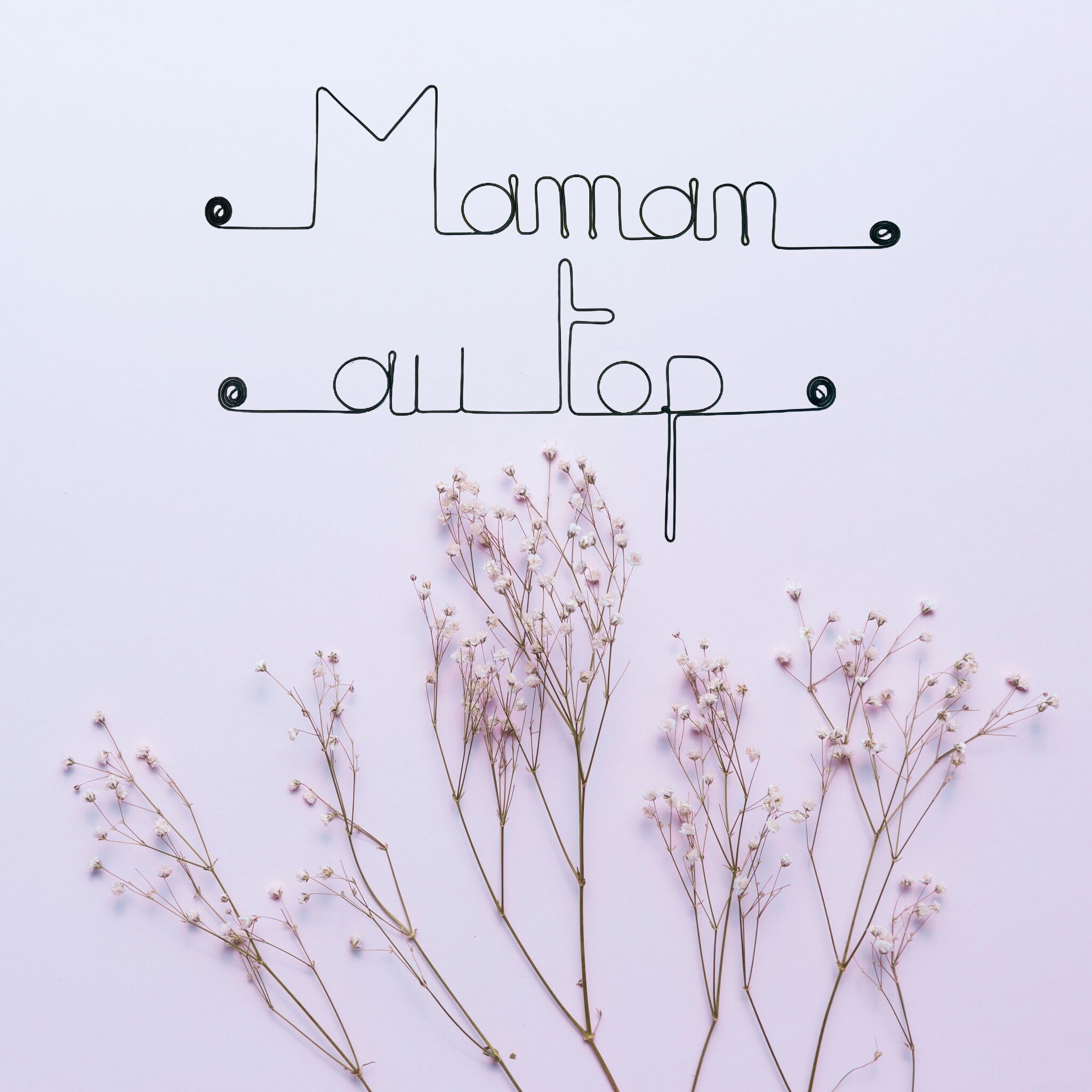 Decorazione da parete in filo metallico "Mamma in cima" - Appendibile - Gioielli da parete - Regalo per la festa della mamma